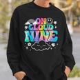 Retro On Cloud Nine Tie Dye Happy 9Th Birthday 9 Years Old Sweatshirt Gifts for Him