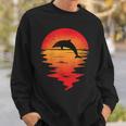 Retro Dolphin Sunset Romantic Vintage Dolphin Sweatshirt Gifts for Him