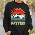 Retro Fat Kitten Cat Rolling Fatties Sweatshirt Gifts for Him