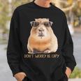 Retro Rodent Capybara Dont Worry Be Capy Sweatshirt Gifts for Him