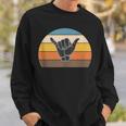 Retro Shaka Hand Surf Sign Cool Surfer Surfing Culture Sweatshirt Gifts for Him