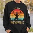 Retro Now I Am Unstoppable T-Rex Vintage Sweatshirt Gifts for Him