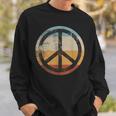 Retro Vintage Distressed Peace Sign Sweatshirt Gifts for Him