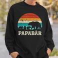 Retroater Baby Sohn Tochter Drei Kinderatertag Bär Papa Sweatshirt Geschenke für Ihn