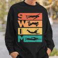 Retrointage Swimming For Swimmer Sweatshirt Geschenke für Ihn