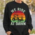 We Ride At Dawn Lawn Mower Farmer Dad Tractor Yard Work Sweatshirt Gifts for Him