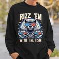 Rizz Em With The Tism Retro Vintage Raccoon Meme Autism Sweatshirt Gifts for Him