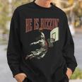 He Is Rizzin Jesus Playing Basketball Meme Easter Sweatshirt Gifts for Him