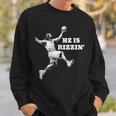 He Is Rizzin' Jesus Playing Basketball Sweatshirt Gifts for Him