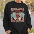 Rock The Country Music Small Town Strong America Flag Eagle Sweatshirt Gifts for Him