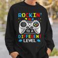 Rockin To Different Level Game Autism Awareness Gaming Gamer Sweatshirt Gifts for Him