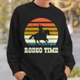 Rodeo Time Vintage Rodeo Time Cowboy Horse Retro Sunset Sweatshirt Gifts for Him