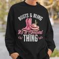 Rodeo Western Country Cowgirl Hat Boots & Bling Sweatshirt Gifts for Him