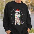 Santa Border Collie Christmas Tree Light Pajama Dog X-Mas Sweatshirt Gifts for Him