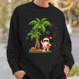 Santa Hawaiian Christmas Palm Tree Lights Sweatshirt Gifts for Him