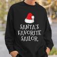 Santa's Favorite Sailor Christmas Hat Sailing Sweatshirt Gifts for Him