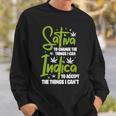Sativa To Change The Things I Can Indica Cannabis Weed Leaf Sweatshirt Gifts for Him