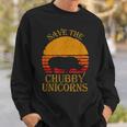 Save The Chubby Unicorns Retro Style Rhino Sweatshirt Gifts for Him