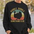 Save A Turkey Thanksgiving Gobble Trot Vintage Vegan Sweatshirt Gifts for Him