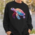 Schildkröte Bunt Polygon Pink Tiermotiv Kunst Geometrisch Sweatshirt Geschenke für Ihn