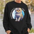 Scottish Fold Katzen Papa Cat Dad Daddy Haustier Freund Mit-Ausschnitt Sweatshirt Geschenke für Ihn