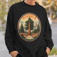 Sequoia National Park Tree Illustration Hiking Retro Badge Sweatshirt Gifts for Him
