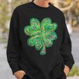 Shamrock Sequins Effect Clover Happy St Patrick's Day Womens Sweatshirt Gifts for Him
