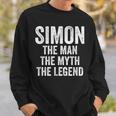 Simon The Man The Myth The Legend First Name Simon Sweatshirt Gifts for Him