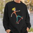 Skateboarding Stickman Skateboard Sweatshirt Gifts for Him