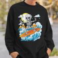 Skeleton Surfing Halloween Hawaii Hawaiian Surfer Sweatshirt Gifts for Him