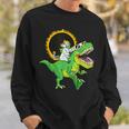 Solar Eclipse 2024 Unicorn Riding T-Rex Dinosaur Boys Sweatshirt Gifts for Him