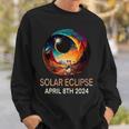 Solar Eclipse 2024 Hippo Wearing Solar Eclipse Glasses Sweatshirt Gifts for Him