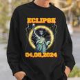 Solar Eclipse 2024 New York Statue Of Liberty Vantage Sweatshirt Gifts for Him