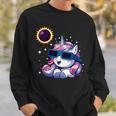 Solar Eclipse 2024 Unicorn Wearing Eclipse Glasses Sweatshirt Gifts for Him