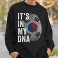 South Korea It's In My Dna South Korean Fingerprint Flag Sweatshirt Gifts for Him