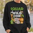Squad Of The Wild One Zoo Birthday Safari Jungle Animal Sweatshirt Gifts for Him