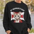 St Georges Day British Cat With English Flag Sweatshirt Gifts for Him