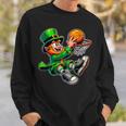 St Patrick's Day Irish Leprechaun Basketball Player Dunk Sweatshirt Gifts for Him