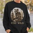 Stay Wild Cottagecore Aesthetic Raccoon Lover Vintage Racoon Sweatshirt Gifts for Him
