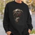 Steampunk Skull With Aviator Cap Gears Clockwork And Goggles Sweatshirt Gifts for Him