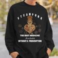 Steampunk Skull Heart Gears Distressed Science Retro Sweatshirt Gifts for Him