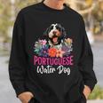 Sunset Retro Portuguese Water Dog Pet Paw Sweatshirt Gifts for Him