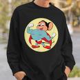 Superhero Cartoon Mouse In Red Cape Vintage Boomer Cartoon Sweatshirt Gifts for Him