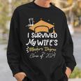 I Survived My Wife's Master's Degree Masters Graduation 2024 Sweatshirt Gifts for Him