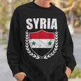 Syrien-Stolz-Flaggen-Sweatshirt mit Lorbeerkranz-Design Geschenke für Ihn