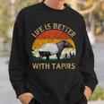 Tapir Lover Retro Vintage Tapir Sunset Tree Life With Tapirs Sweatshirt Gifts for Him