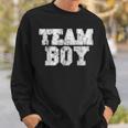 Team Boy Blue Gender Reveal Baby Shower Distressed Sweatshirt Gifts for Him