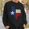 Texas State Map Flag Distressed Sweatshirt Gifts for Him