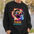 Texas Total Solar Eclipse 2024 Pug Dog With Glasses Sweatshirt Gifts for Him