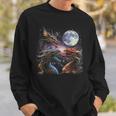 Three Dragon Starry Night Dragon Animal Howling At The Moon Sweatshirt Gifts for Him